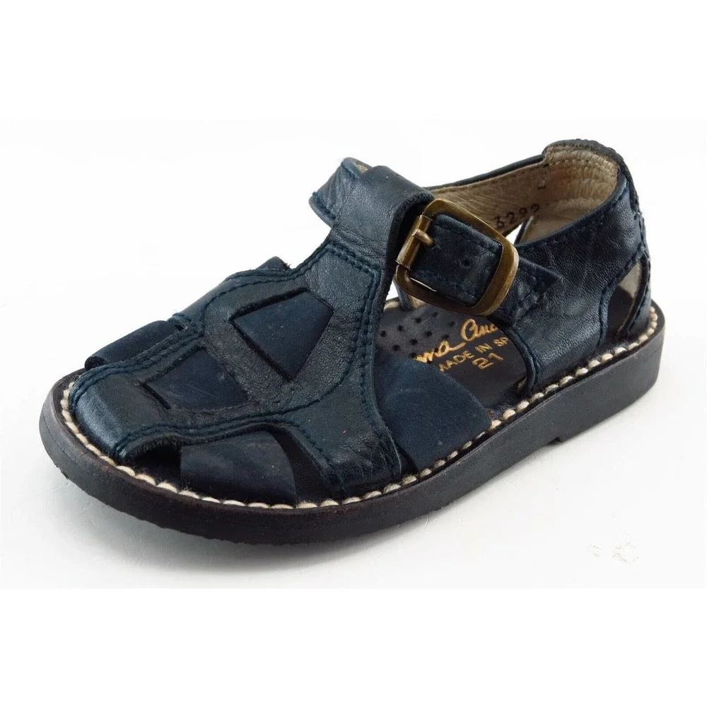 Hanna‎ Andersson Blue Leather Sandals Toddler Girls Sz 21